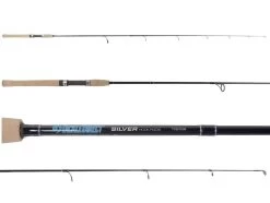 TackleDirect Silver Hook 2-Piece Spinning Rods W/ Travel Case